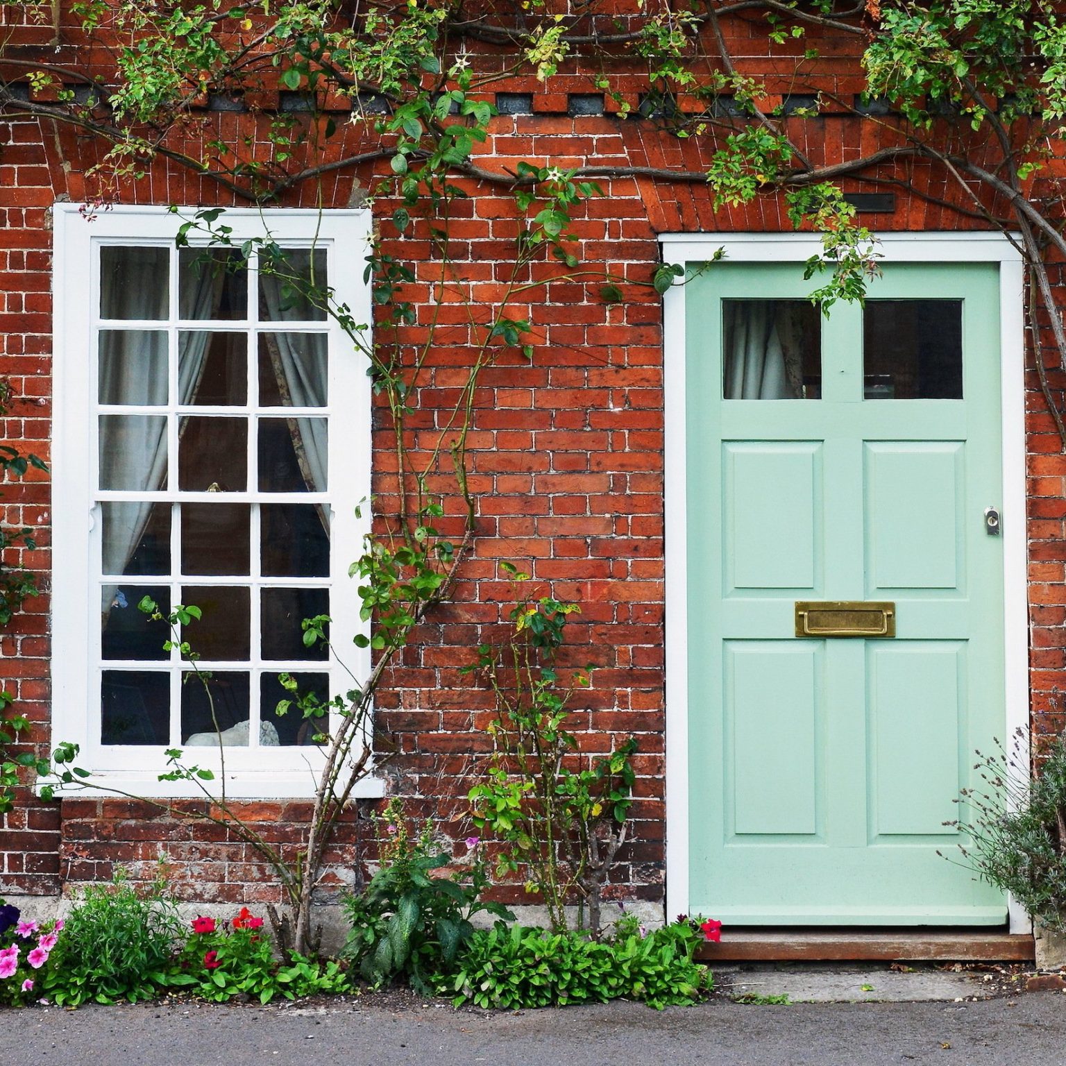 cottage with sash windows