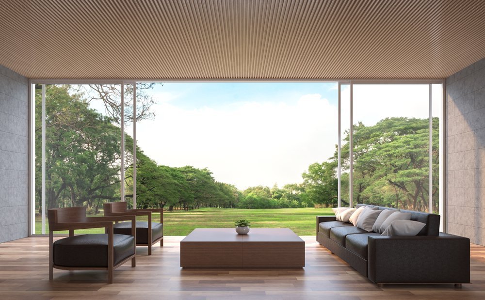 White sunflex sliding doors in a new home