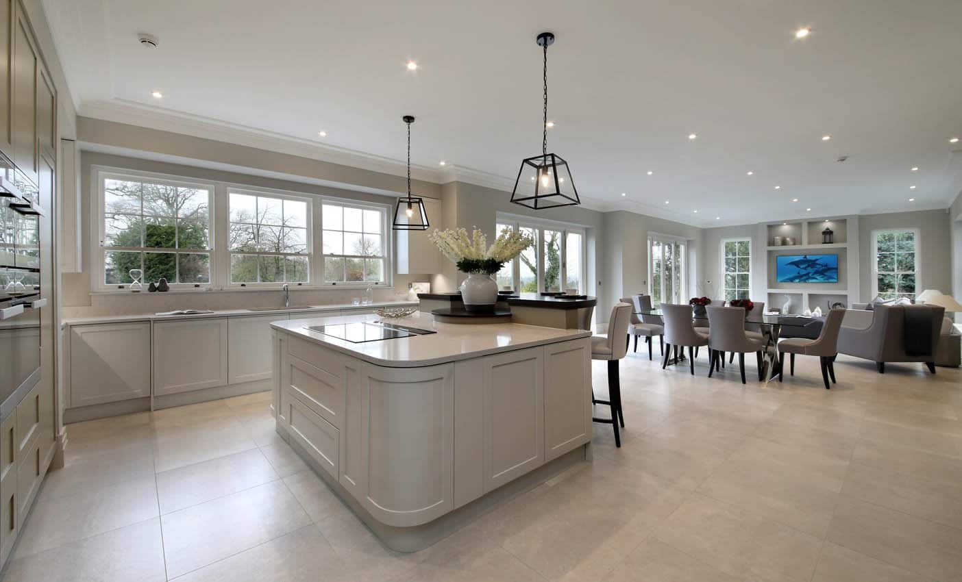 timber sash windows in a kitchen