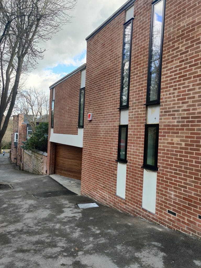 exterior view Schuco aluminium windows in Nottingham