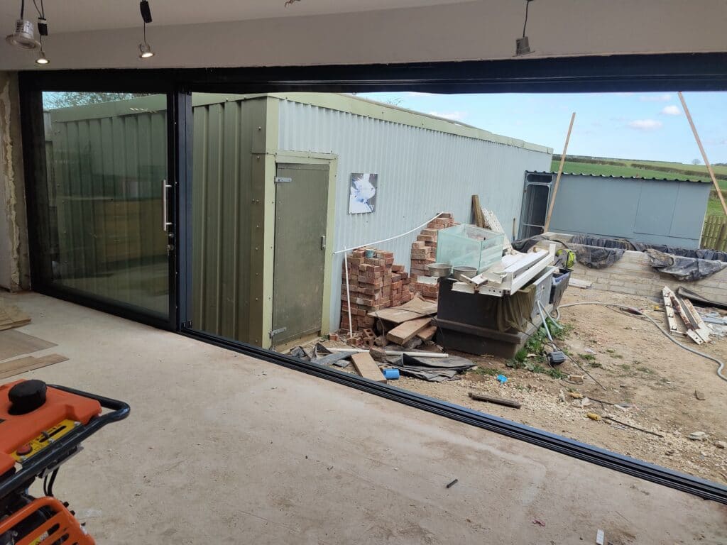 Slimline sliding doors in Lincolnshire fully open