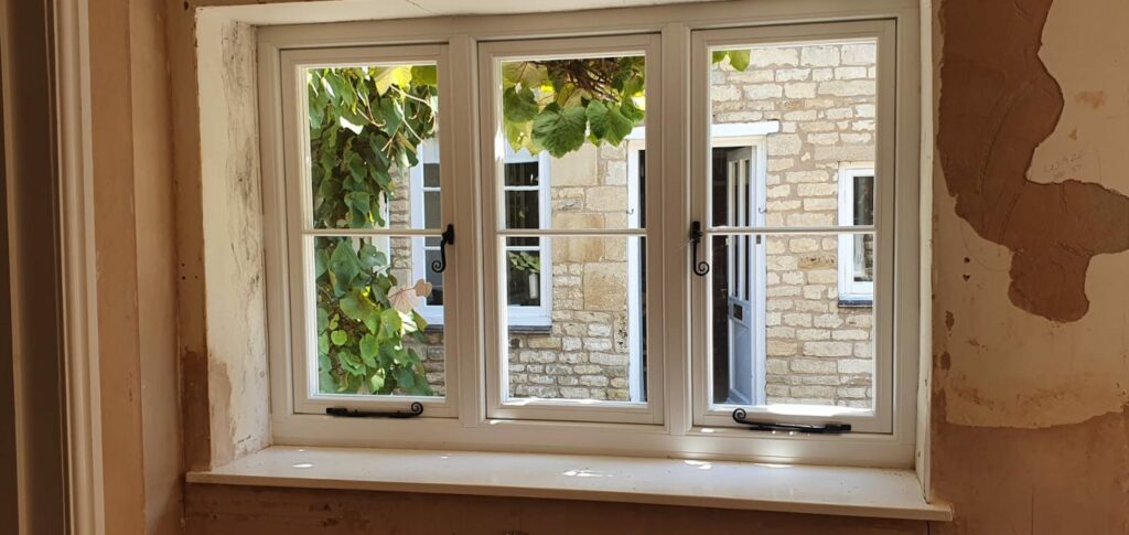 white timber look windows in a new build home