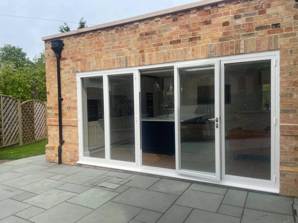 bifolding doors showing the master leaf fully open