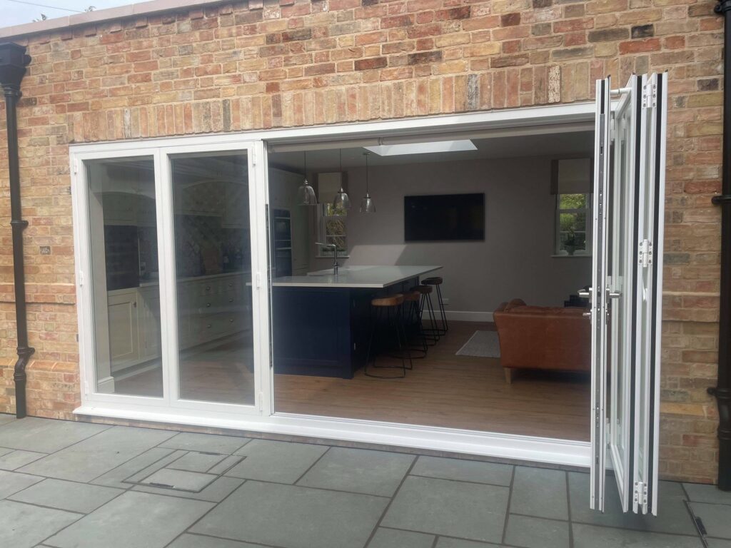 bifolding doors in Huntingdon in white colour