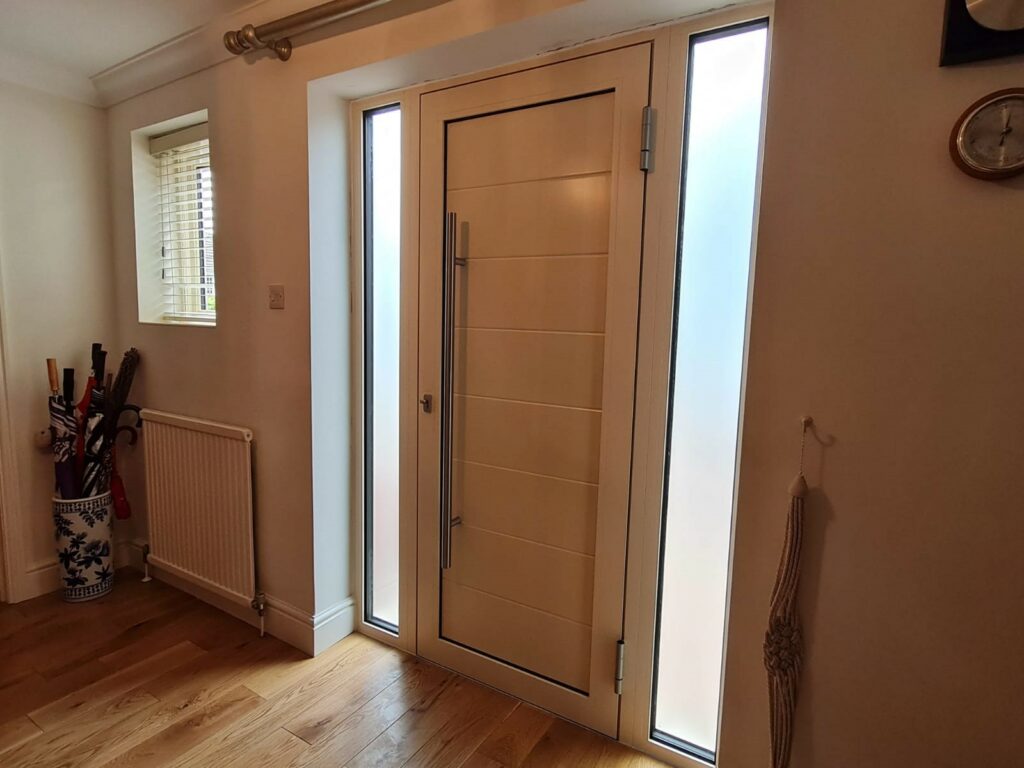 inside view of cream Aluminium front door in Lincolnshire