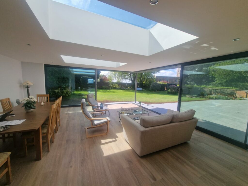 slimline sliding doors in East Midlands detached modern house