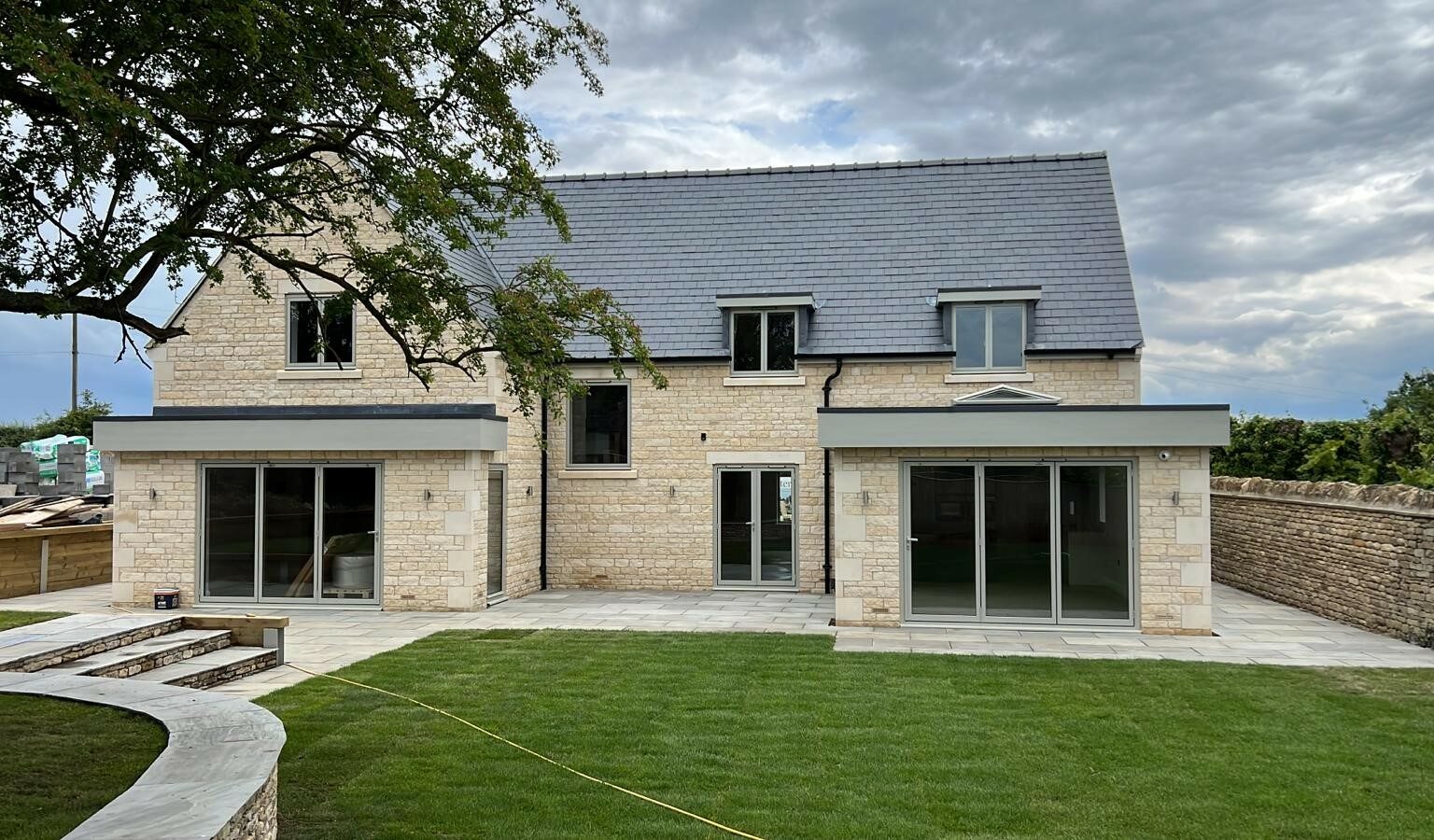 aluminium windows in rutland new build stone house