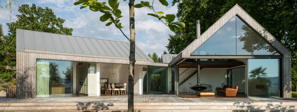 Luxury home with grey slimline Cortizo sliding doors